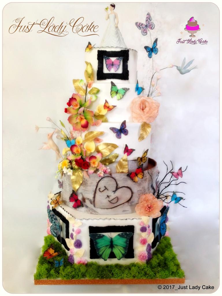 Wedding cake Nature et Féerie - papillons